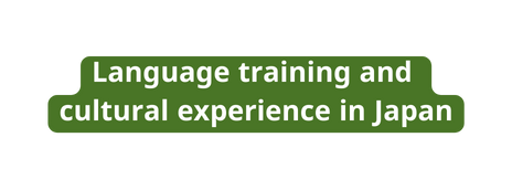Language training and cultural experience in Japan